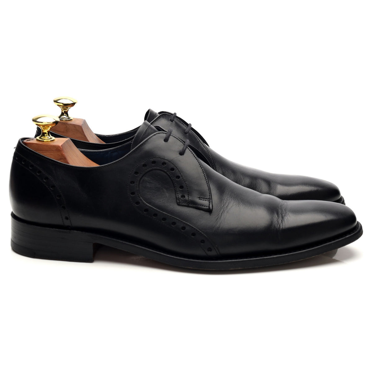 &#39;Orlando&#39; Black Leather Derby UK 7.5 F