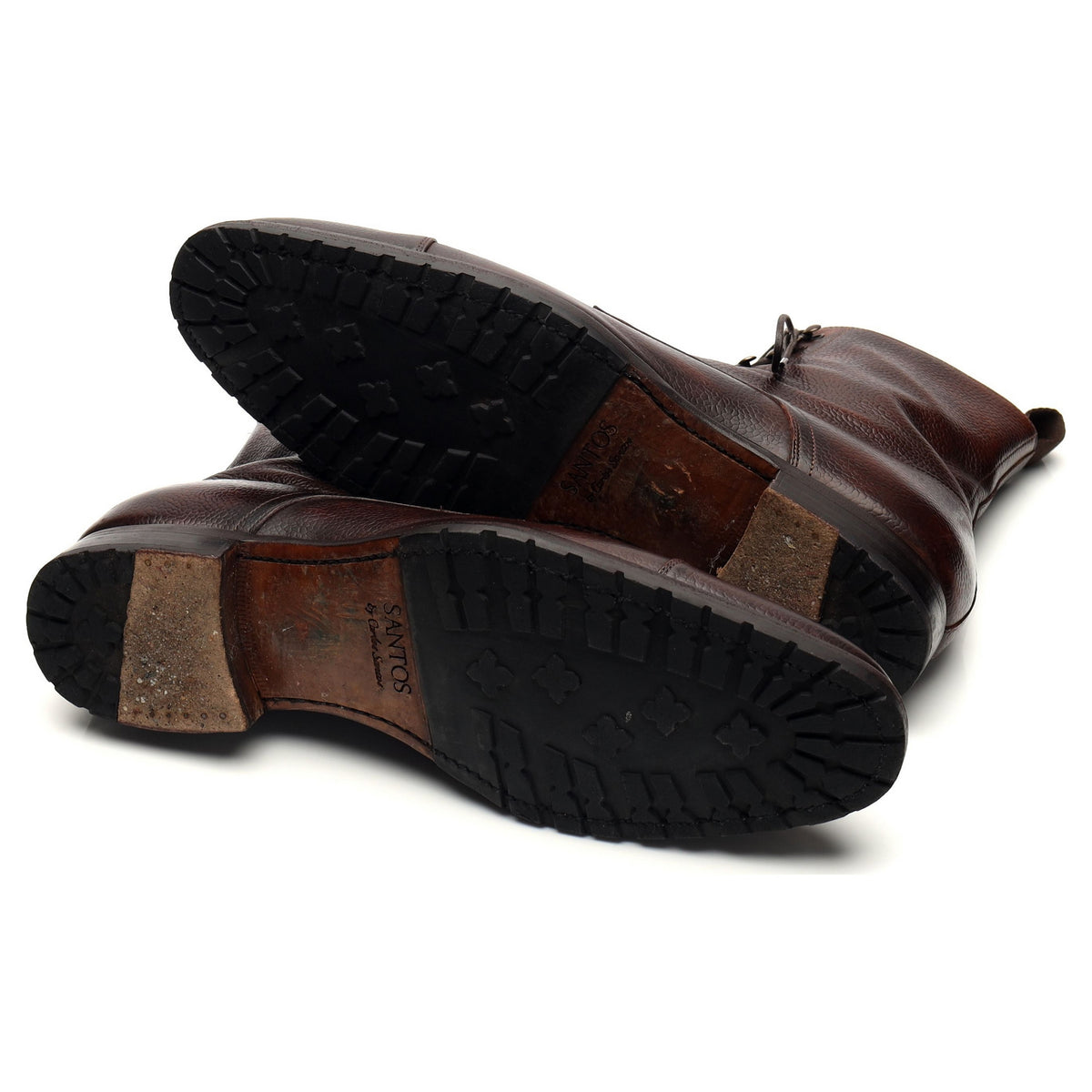 'Stallone 8866' Dark Brown Grain Leather Boots UK 9.5