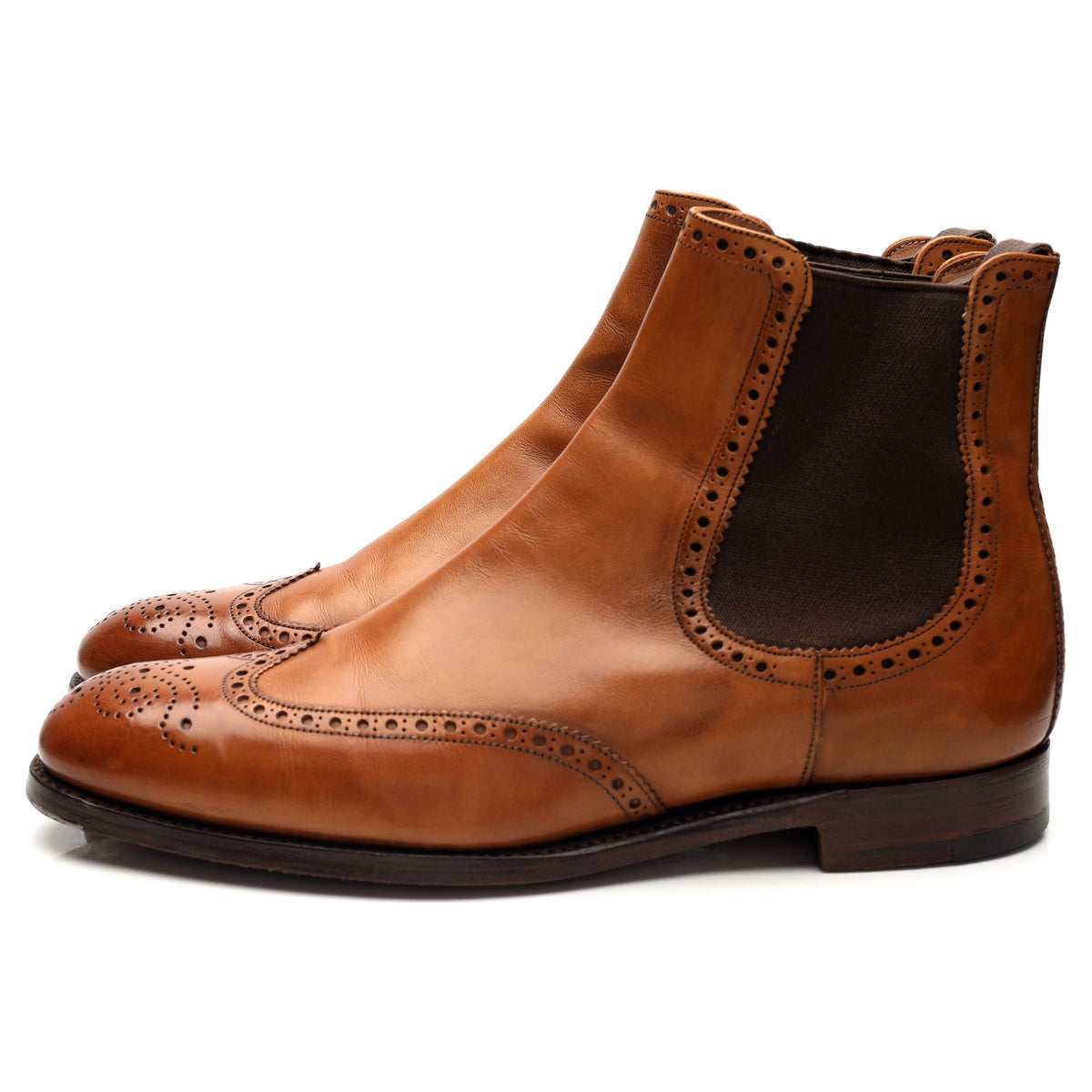 &#39;Albert ll&#39; Tan Brown Leather Boots UK 7.5 G