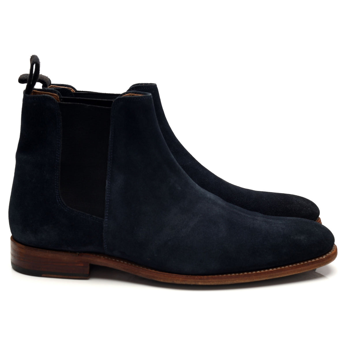&#39;Declan&#39; Navy Blue Suede Chelsea Boots UK 8 F
