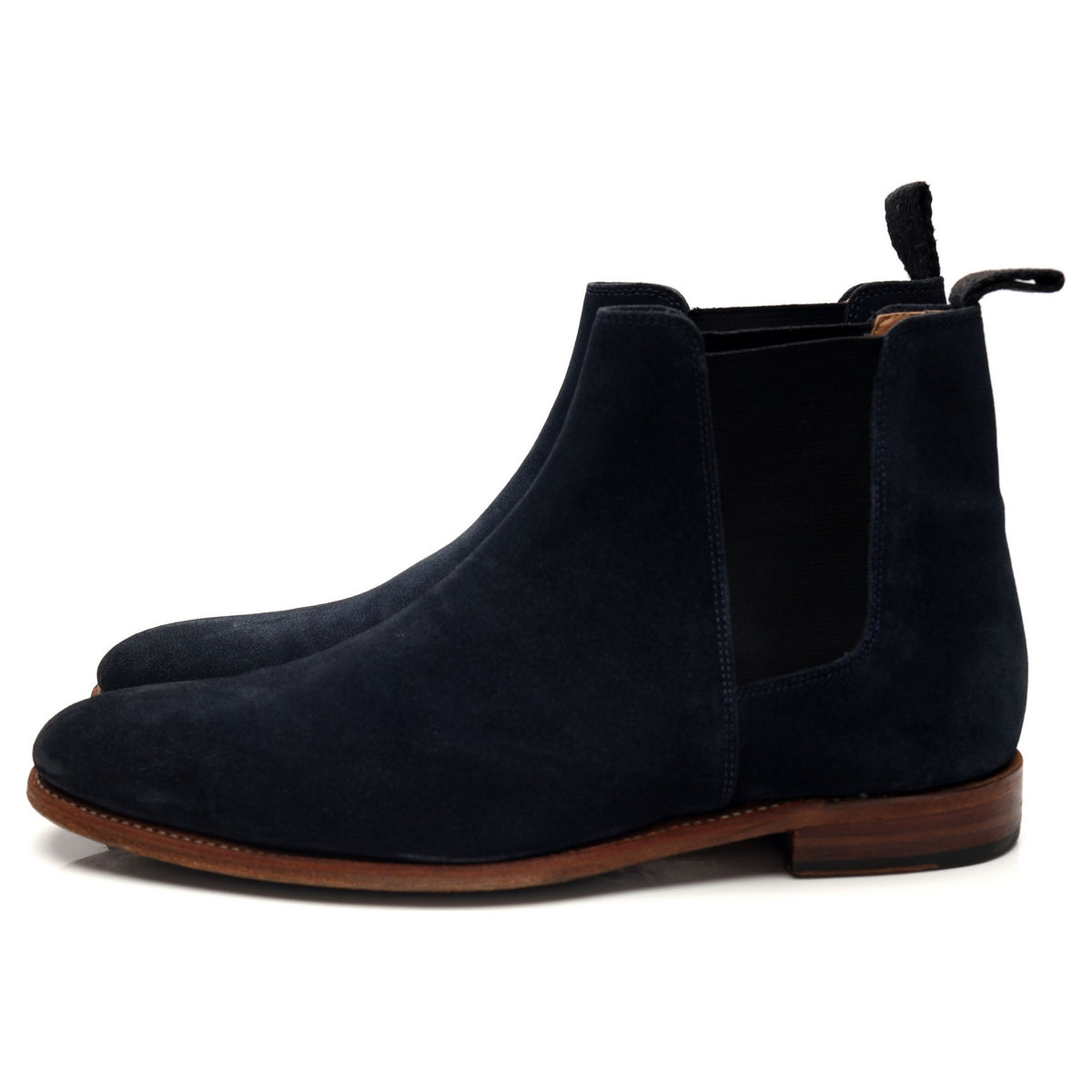 &#39;Declan&#39; Navy Blue Suede Chelsea Boots UK 8 F