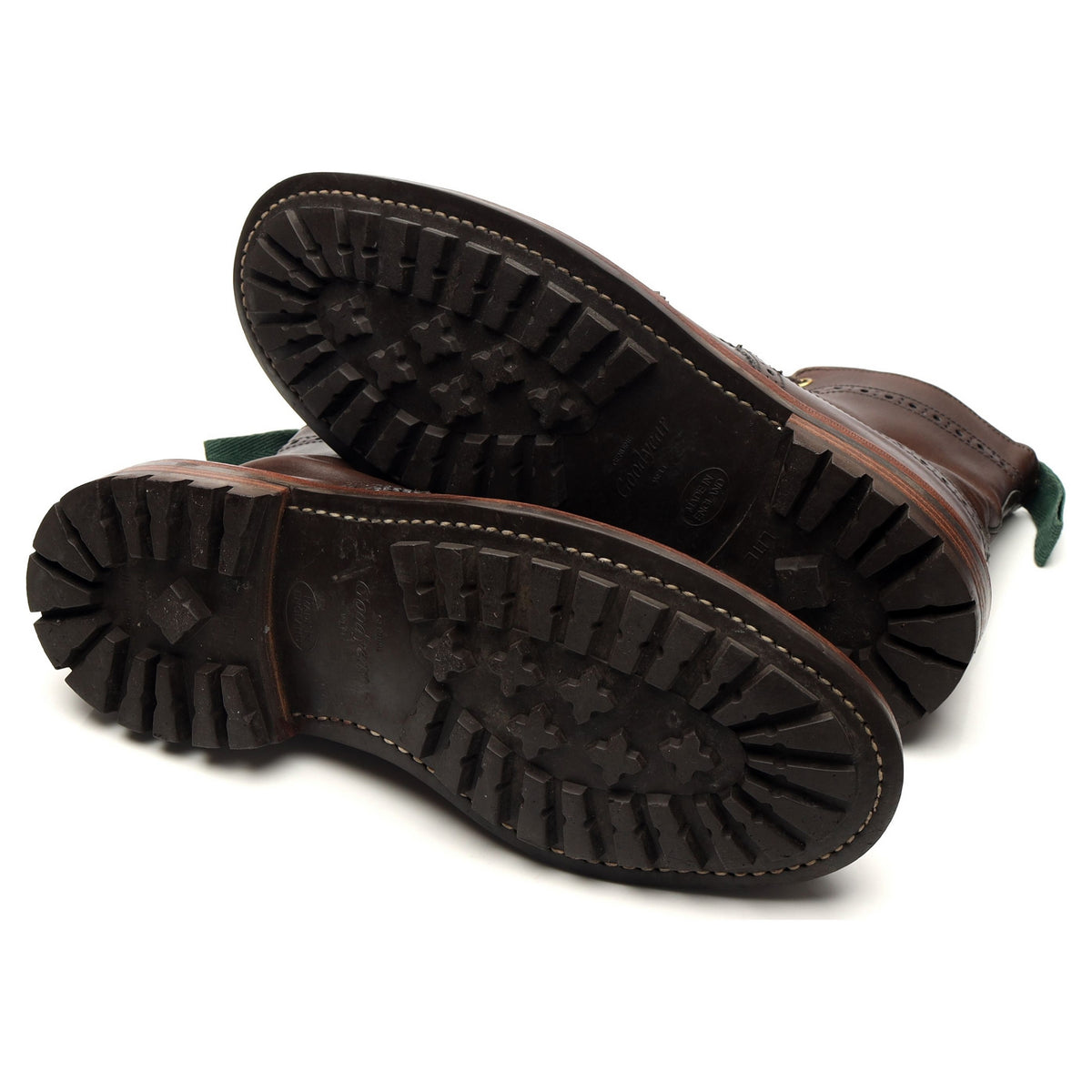 'Stow' Dark Brown Leather Boots Brogues UK 8.5