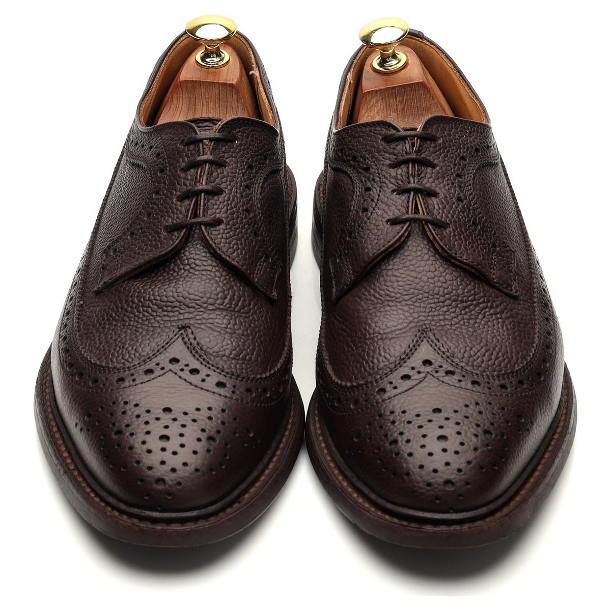 &#39;Fulton&#39; Dark Brown Leather Derby Brogues UK 8.5