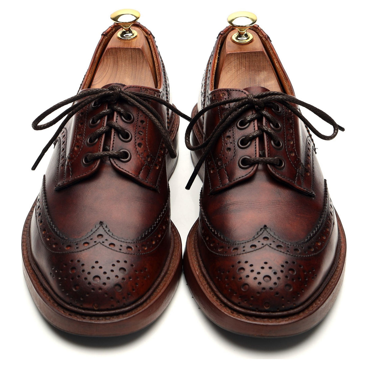 &#39;Bourton&#39; Brown Leather Derby Brogues UK 8