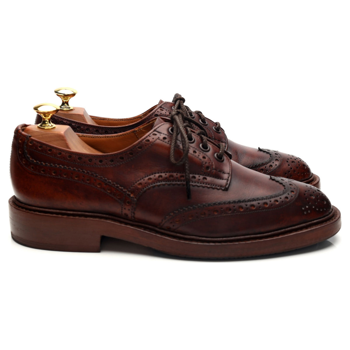 &#39;Bourton&#39; Brown Leather Derby Brogues UK 8