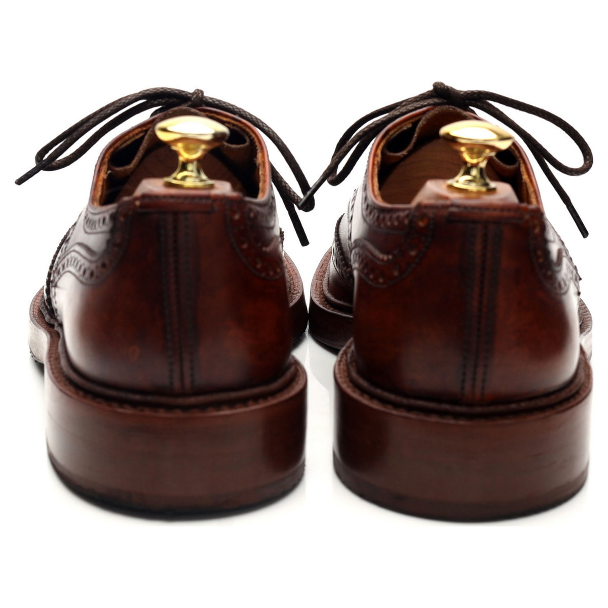 &#39;Bourton&#39; Brown Leather Derby Brogues UK 8