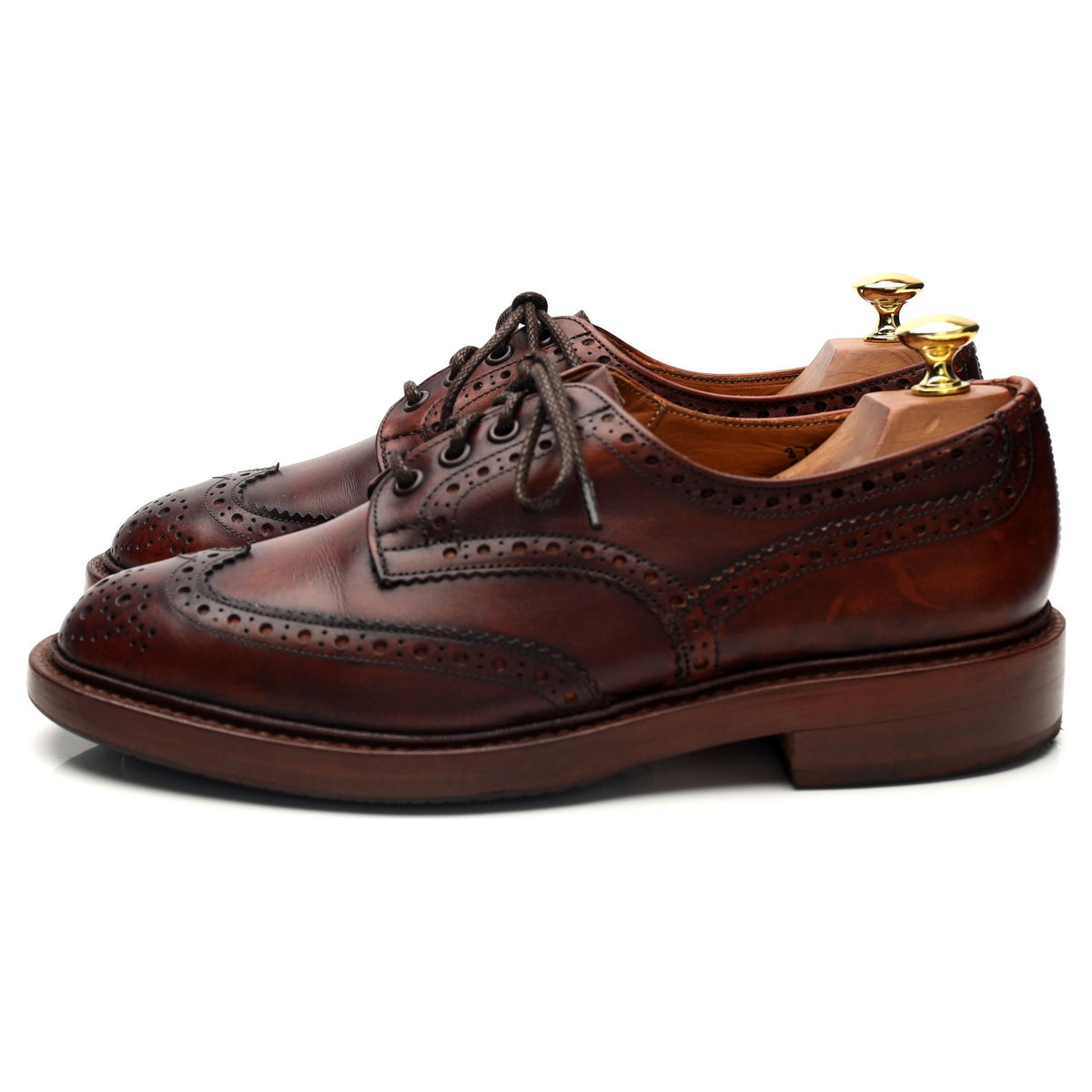 &#39;Bourton&#39; Brown Leather Derby Brogues UK 8
