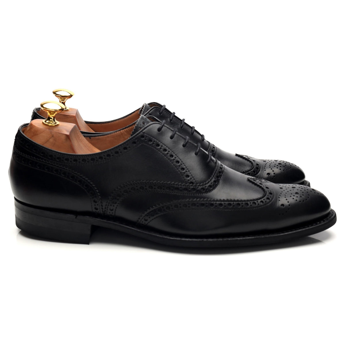 &#39;Broad II&#39; Black Leather Brogues UK 9 F