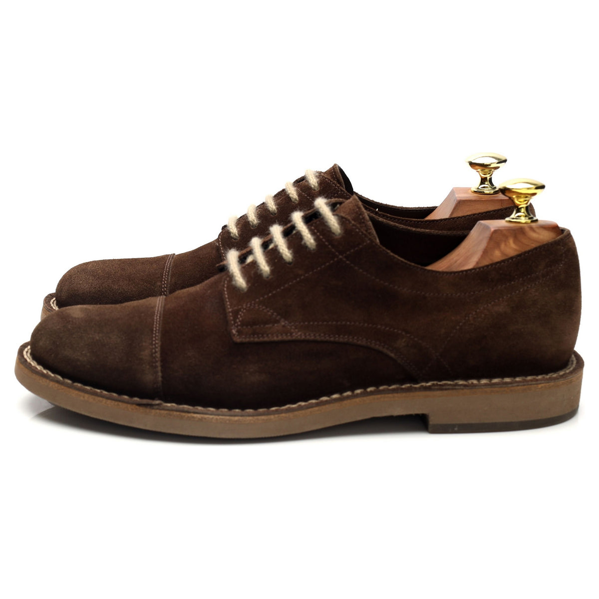 Brown Suede Cap Toe Derby UK 7 EU 41