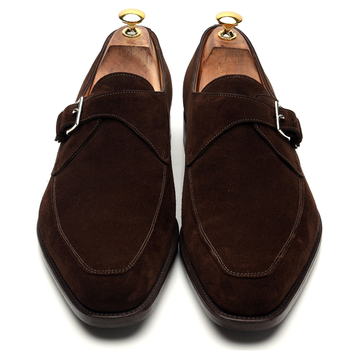 &#39;Horsley&#39; Dark Brown Suede Monk Straps UK 10.5 E