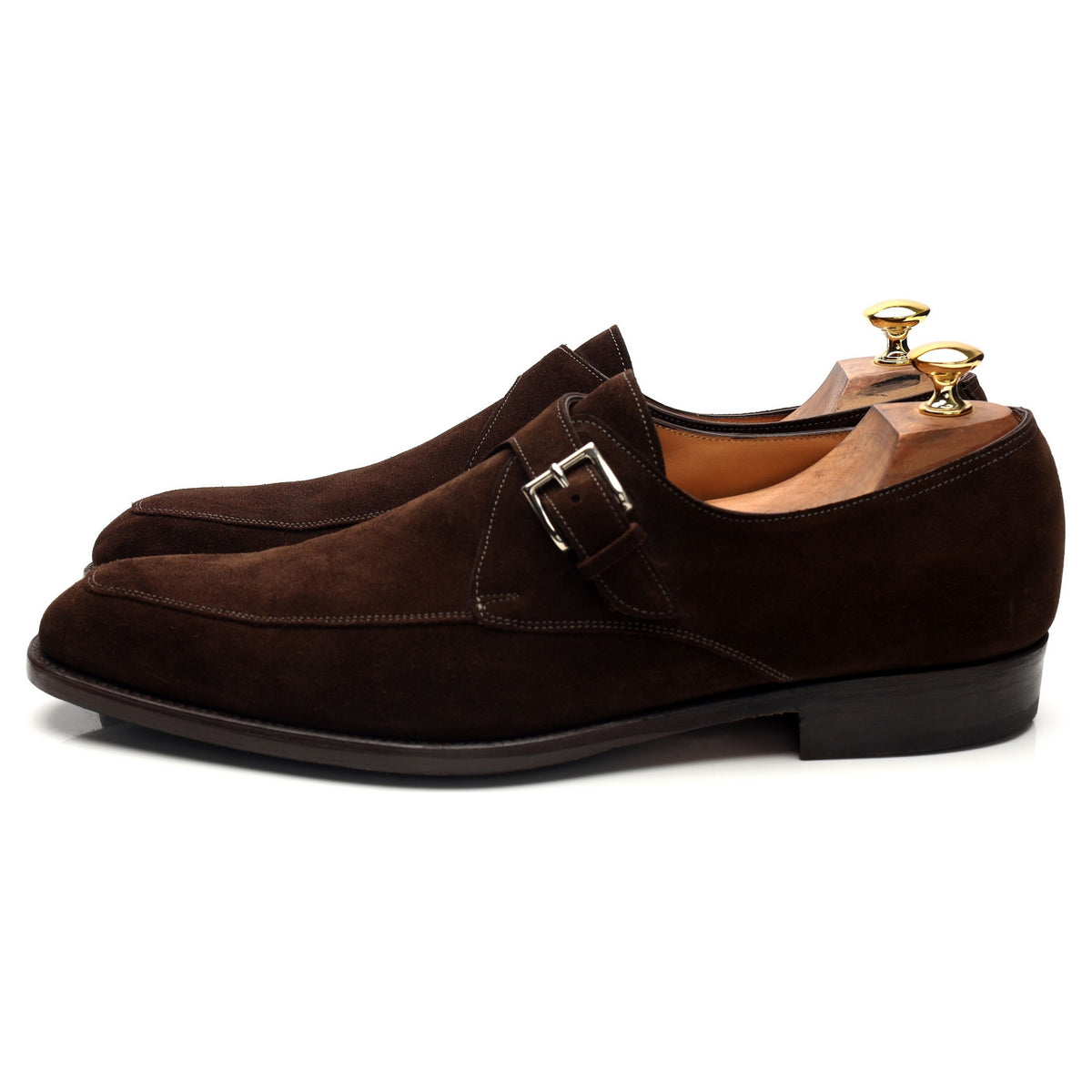 &#39;Horsley&#39; Dark Brown Suede Monk Straps UK 10.5 E