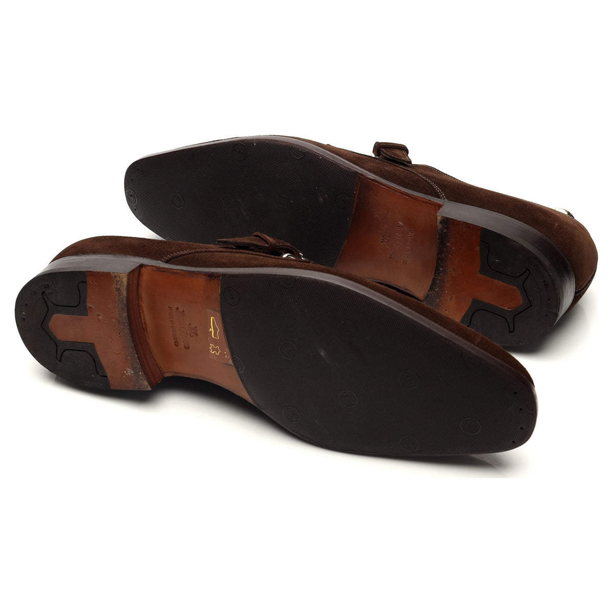 &#39;Horsley&#39; Dark Brown Suede Monk Straps UK 10.5 E