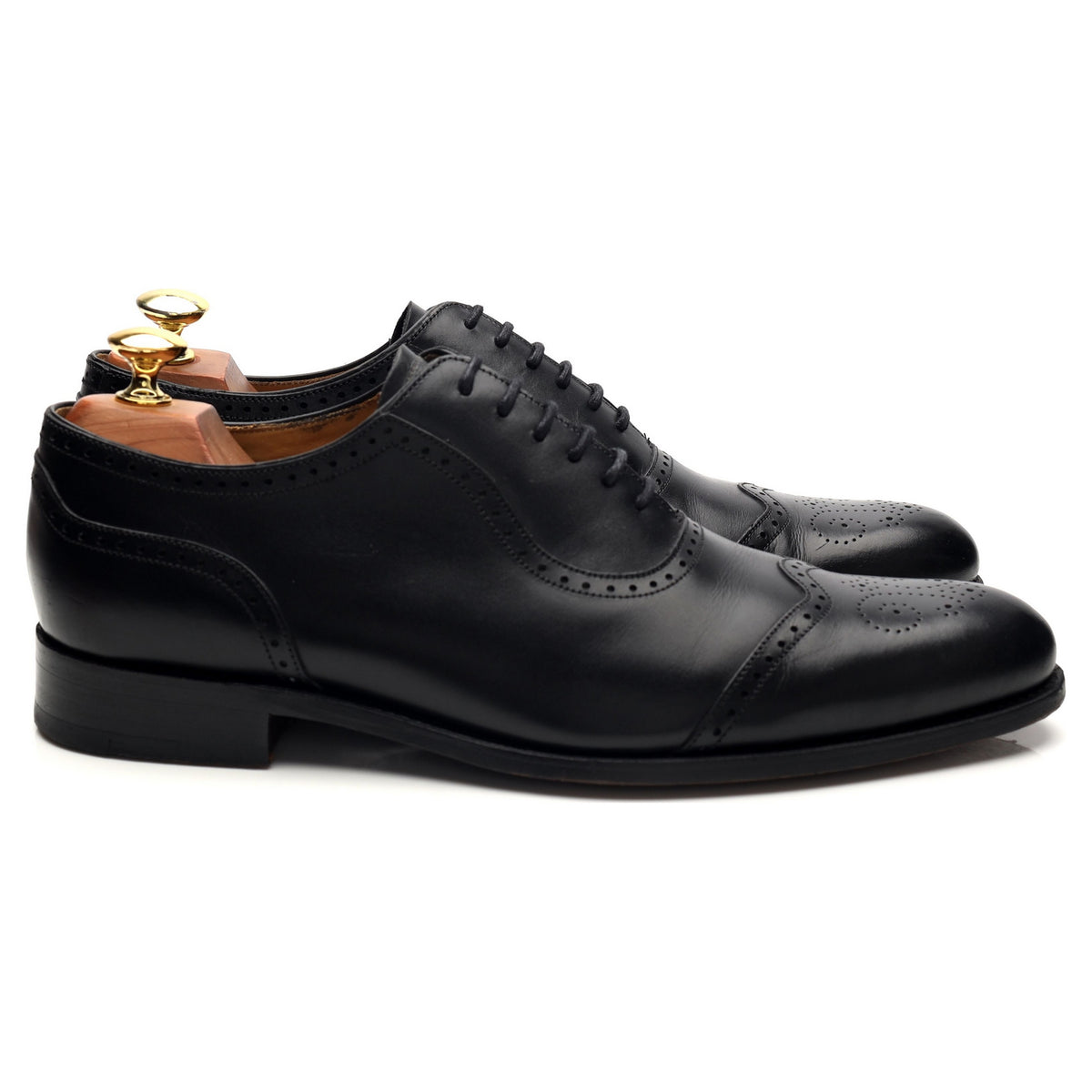 &#39;Linz&#39; Black Leather Oxford Brogues UK 7.5 G