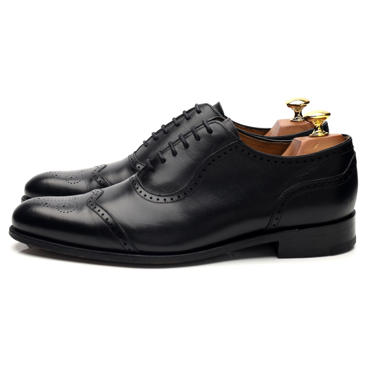 &#39;Linz&#39; Black Leather Oxford Brogues UK 7.5 G