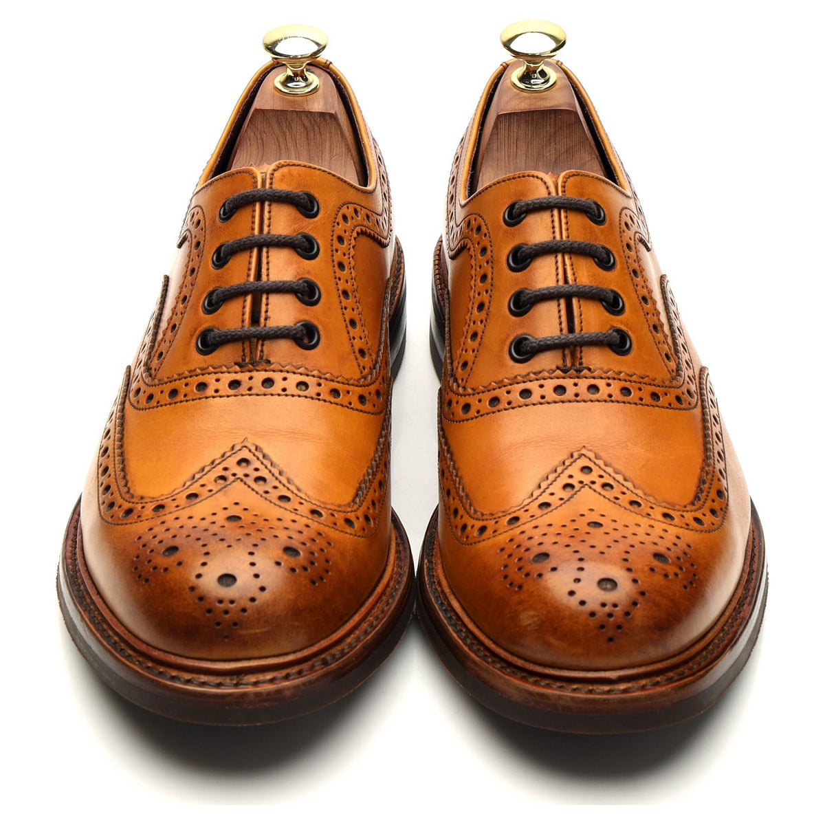 1880 &#39;Edward&#39; Tan Brown Leather Oxford Brogues UK 7.5 G
