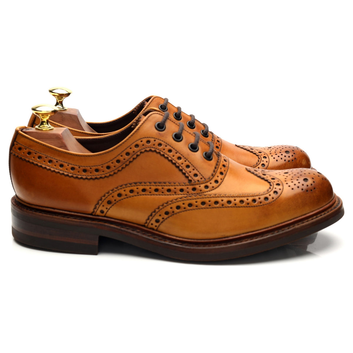 1880 &#39;Edward&#39; Tan Brown Leather Oxford Brogues UK 7.5 G