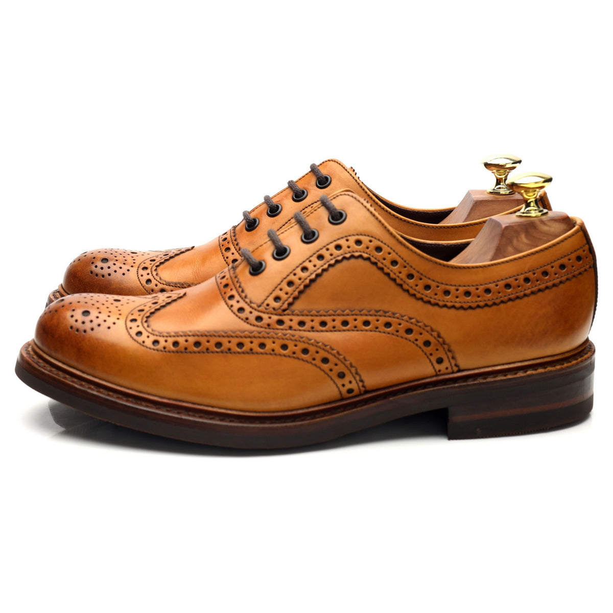 1880 &#39;Edward&#39; Tan Brown Leather Oxford Brogues UK 7.5 G