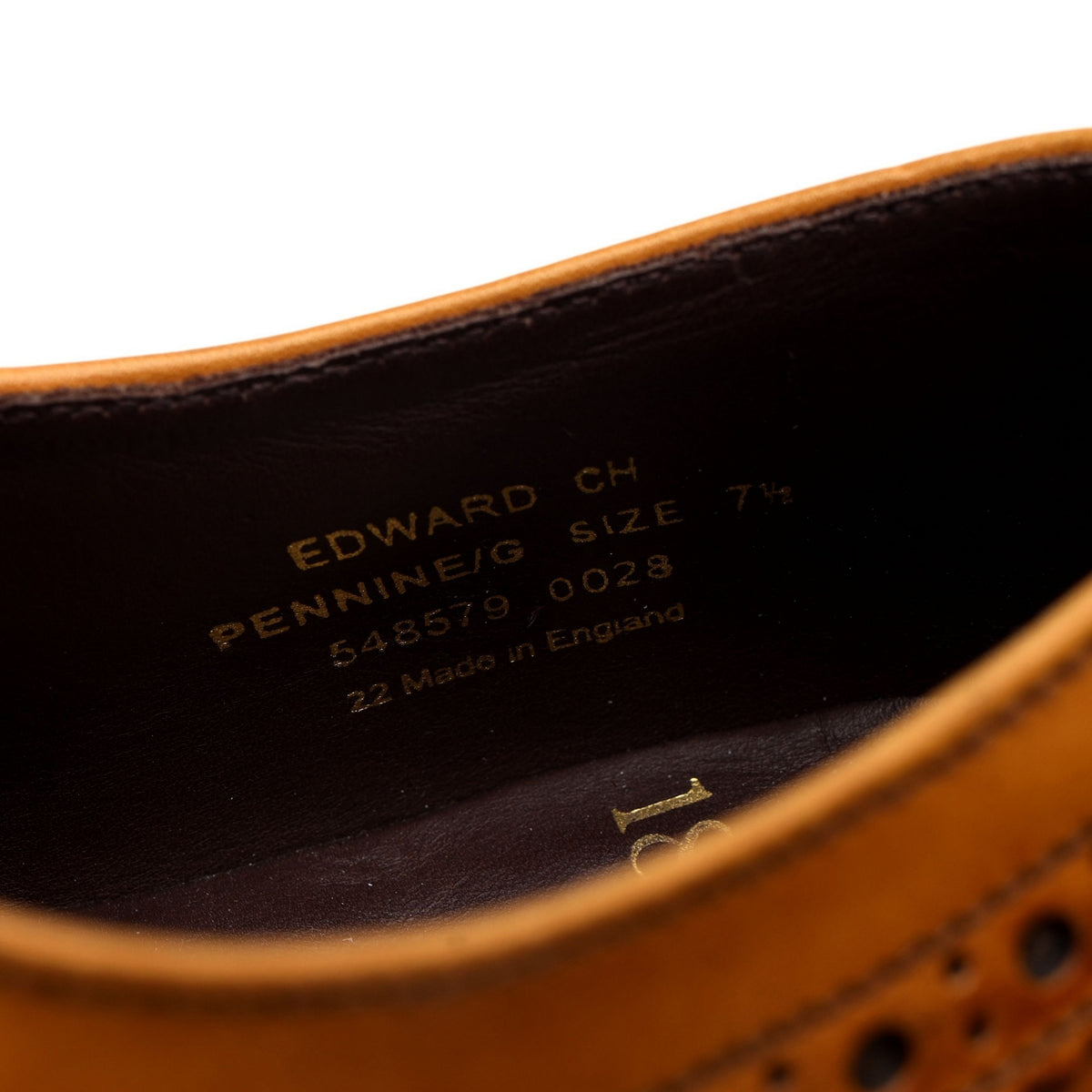 1880 &#39;Edward&#39; Tan Brown Leather Oxford Brogues UK 7.5 G