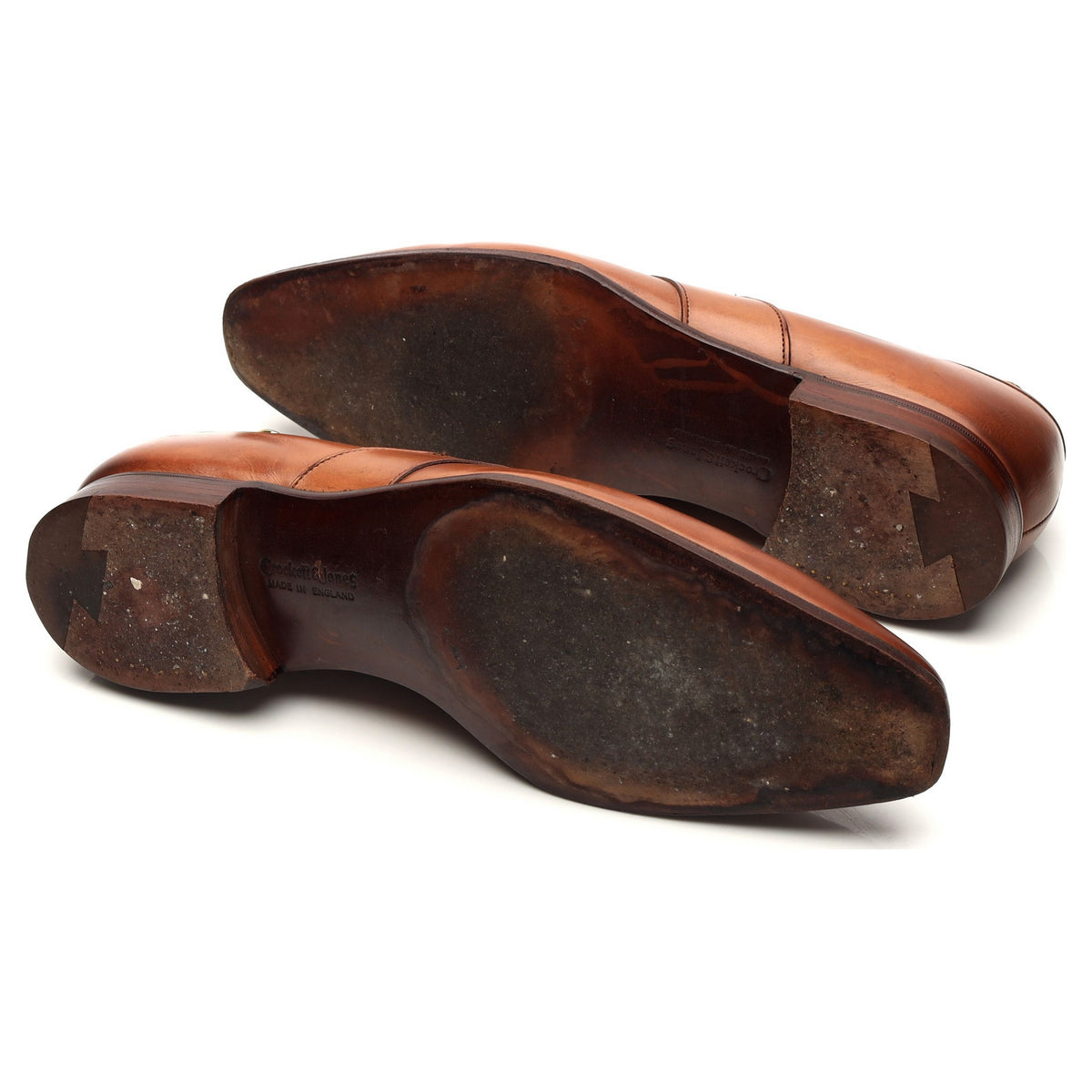 &#39;Kingston&#39; Tan Brown Leather Penny Loafers UK 10 E