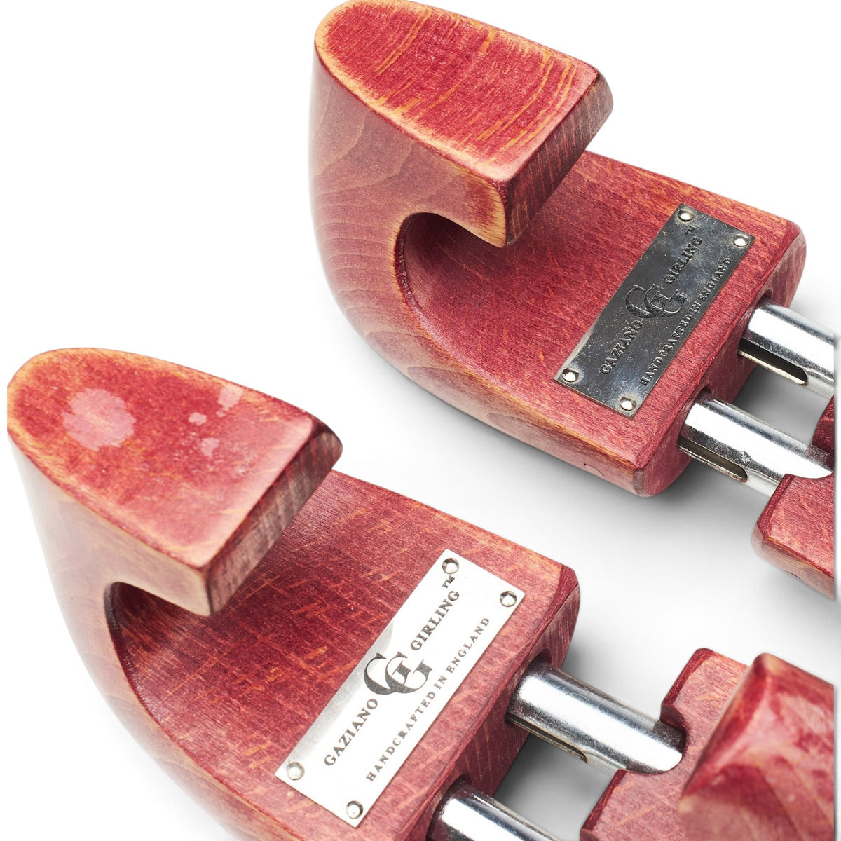 Red 'Deco' Wooden Shoe Trees UK 9 F