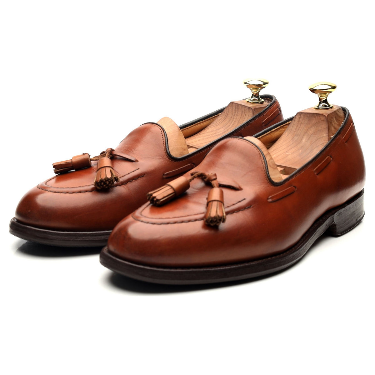 &#39;Melbourne&#39; Tan Brown Leather Loafers UK 7.5 F