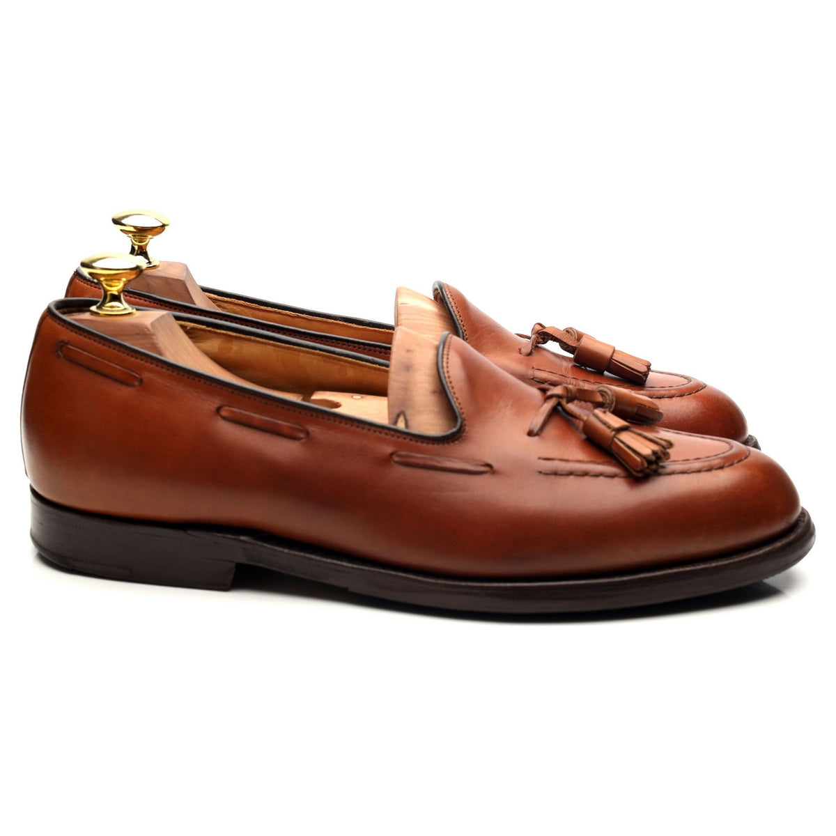 &#39;Melbourne&#39; Tan Brown Leather Loafers UK 7.5 F