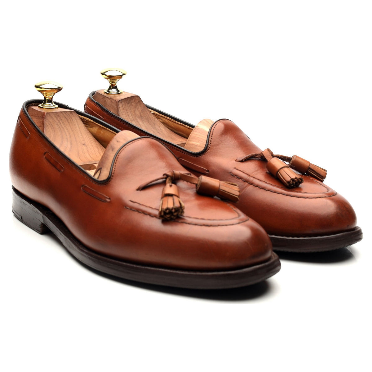 &#39;Melbourne&#39; Tan Brown Leather Loafers UK 7.5 F