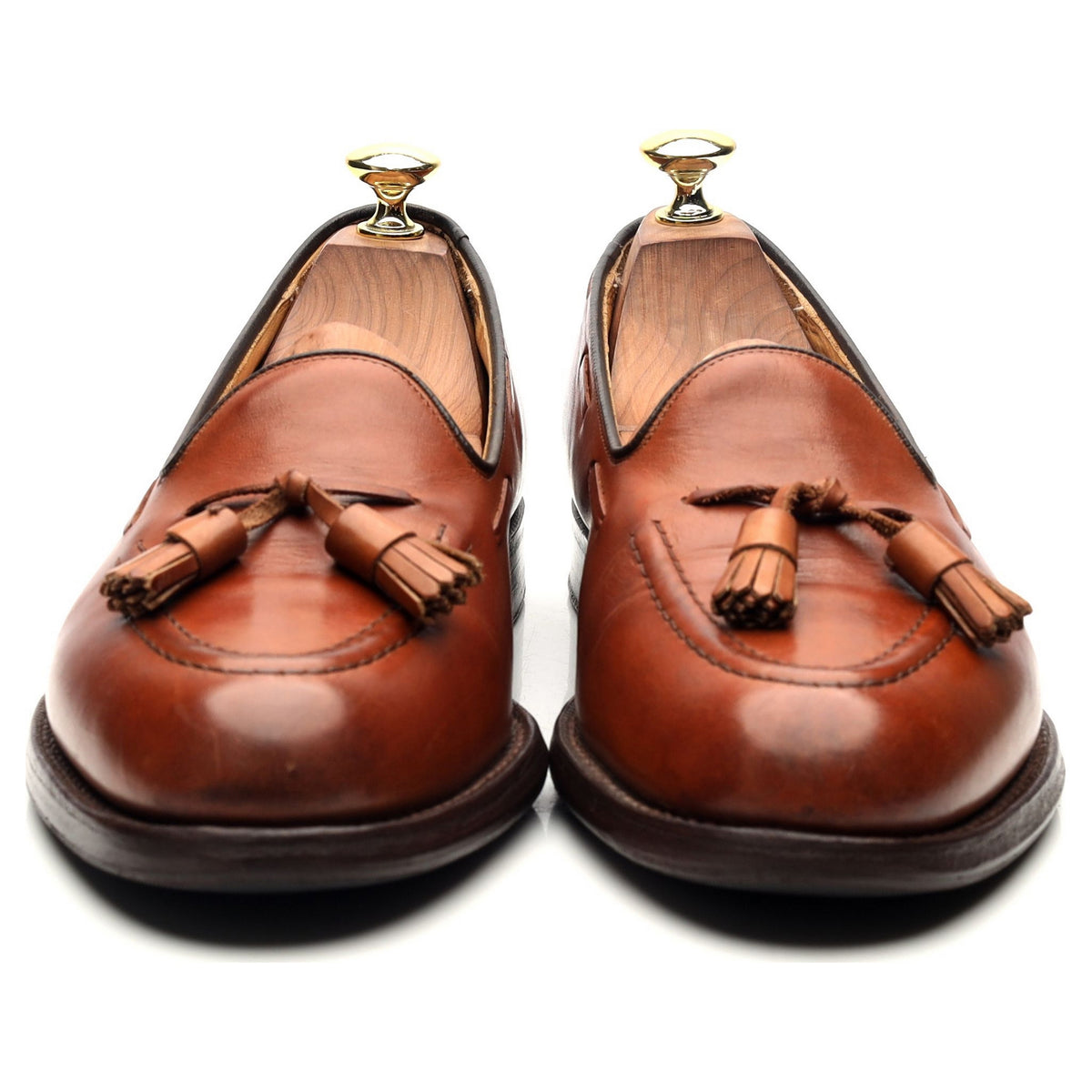 &#39;Melbourne&#39; Tan Brown Leather Loafers UK 7.5 F