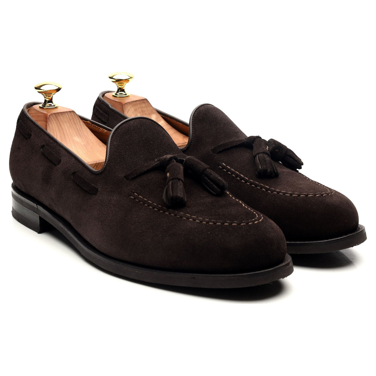 Dark Brown Tassel Loafers UK 8.5