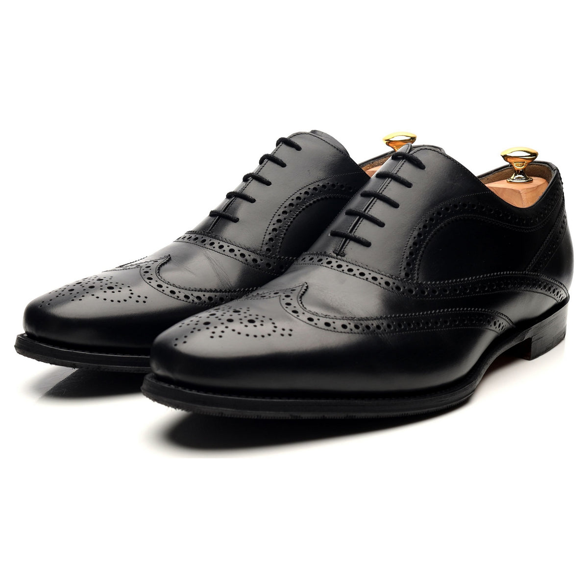 &#39;Turing&#39; Black Leather Oxford Brogues UK 12 FX