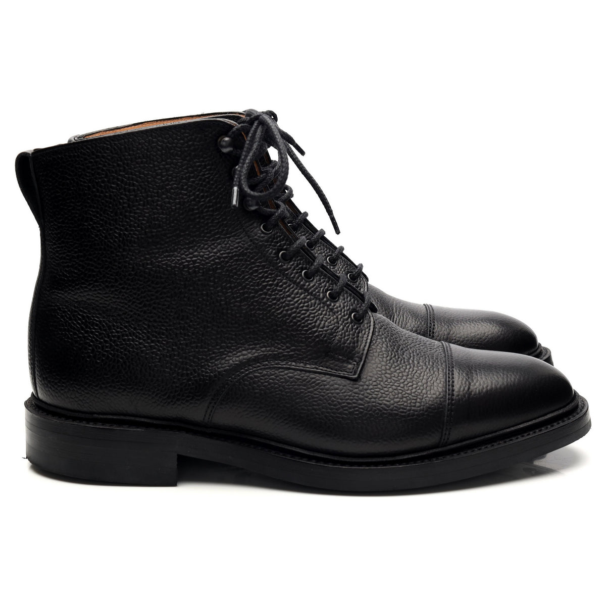 &#39;Cambridge&#39; Black Leather Boots UK 9.5 F