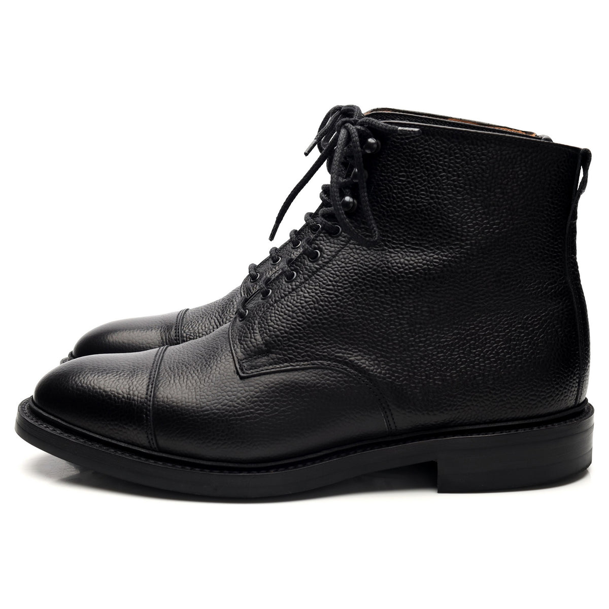 &#39;Cambridge&#39; Black Leather Boots UK 9.5 F