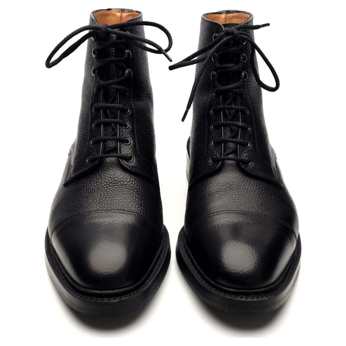 &#39;Cambridge&#39; Black Leather Boots UK 9.5 F