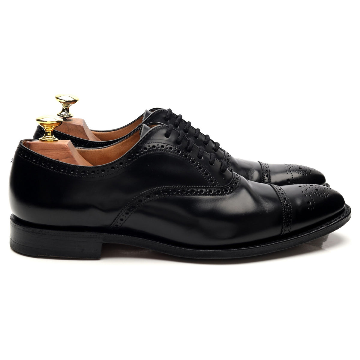 &#39;London&#39; Black Leather Oxford Brogue UK 7 F