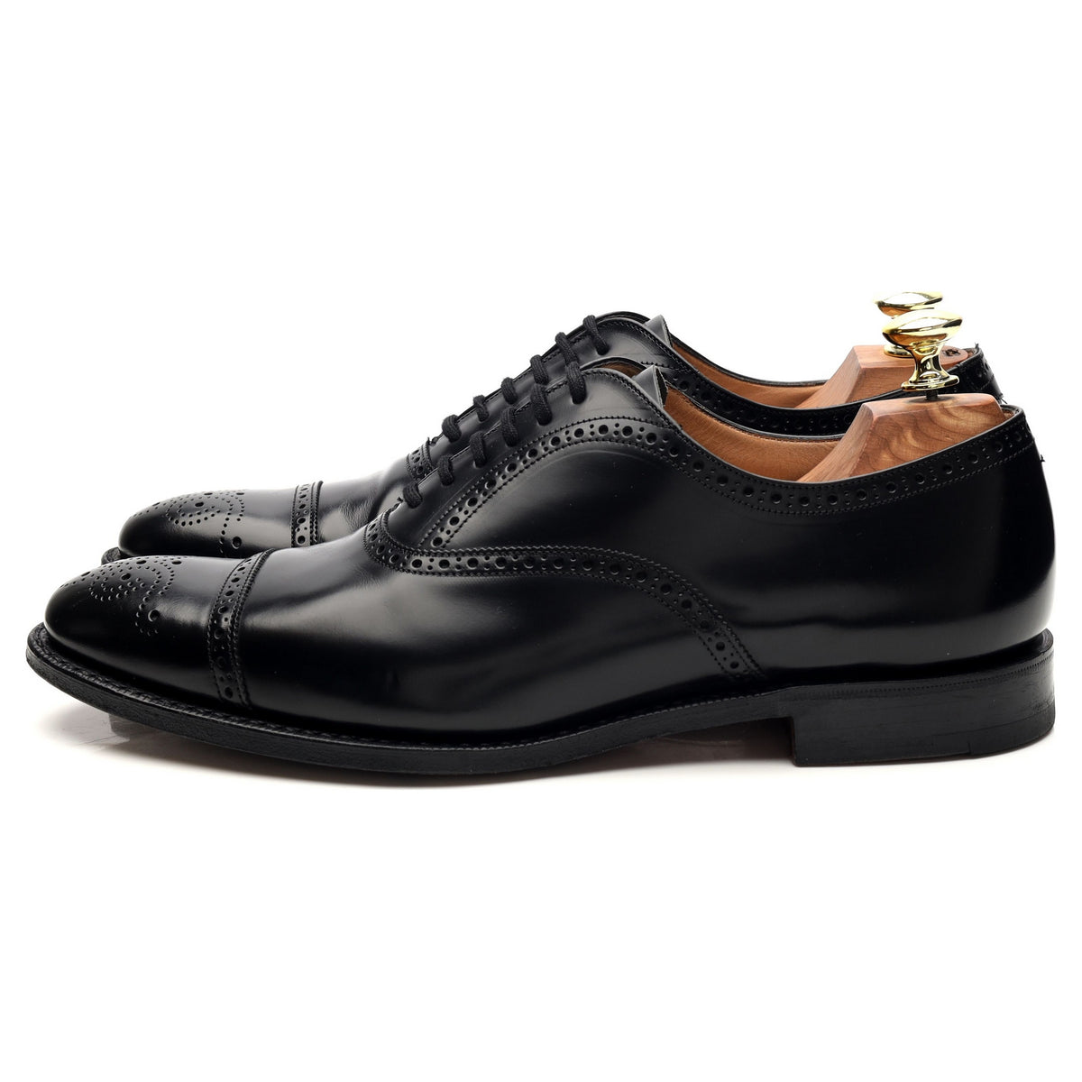 &#39;London&#39; Black Leather Oxford Brogue UK 7 F