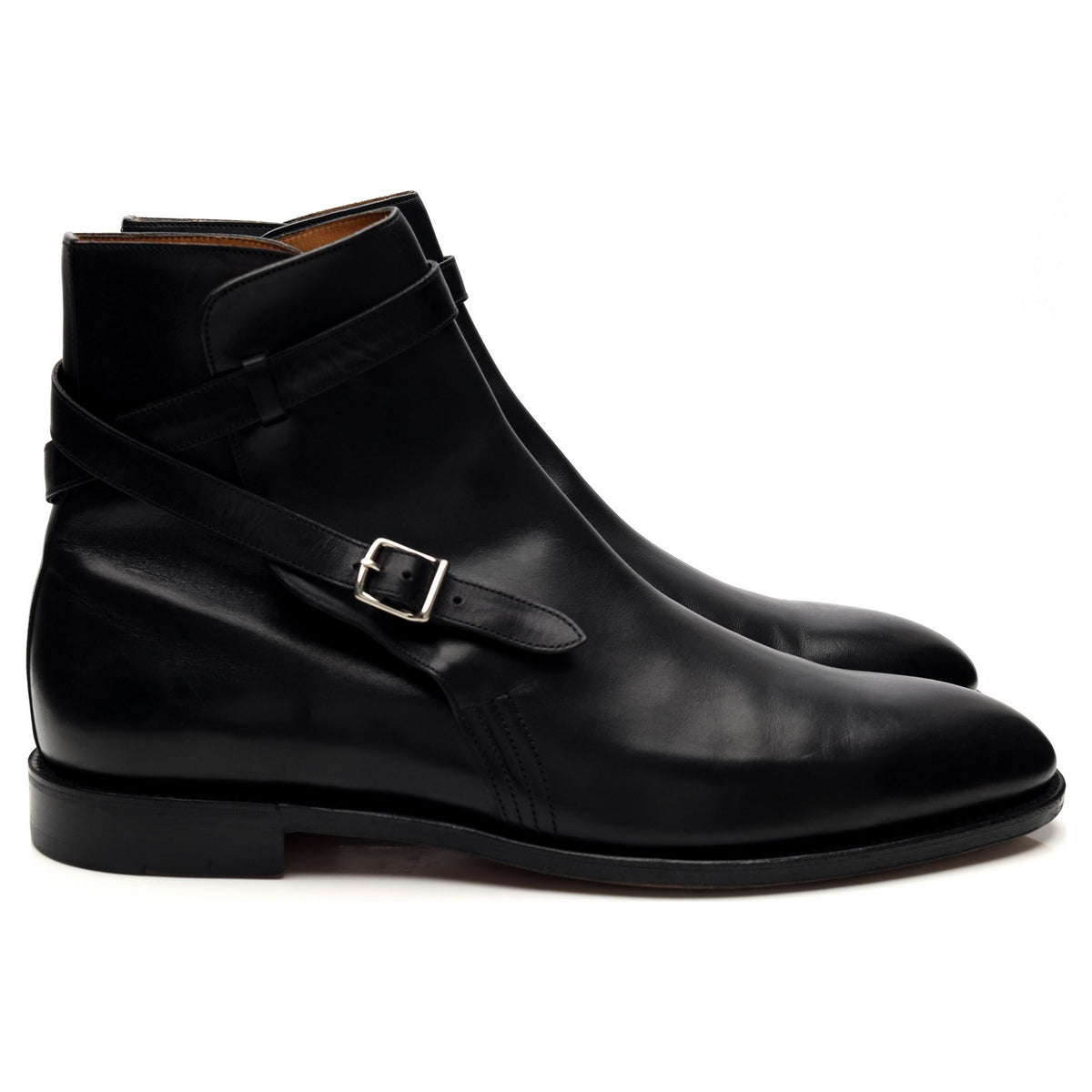 &#39;Abbot&#39; Black Leather Boots UK 11 E