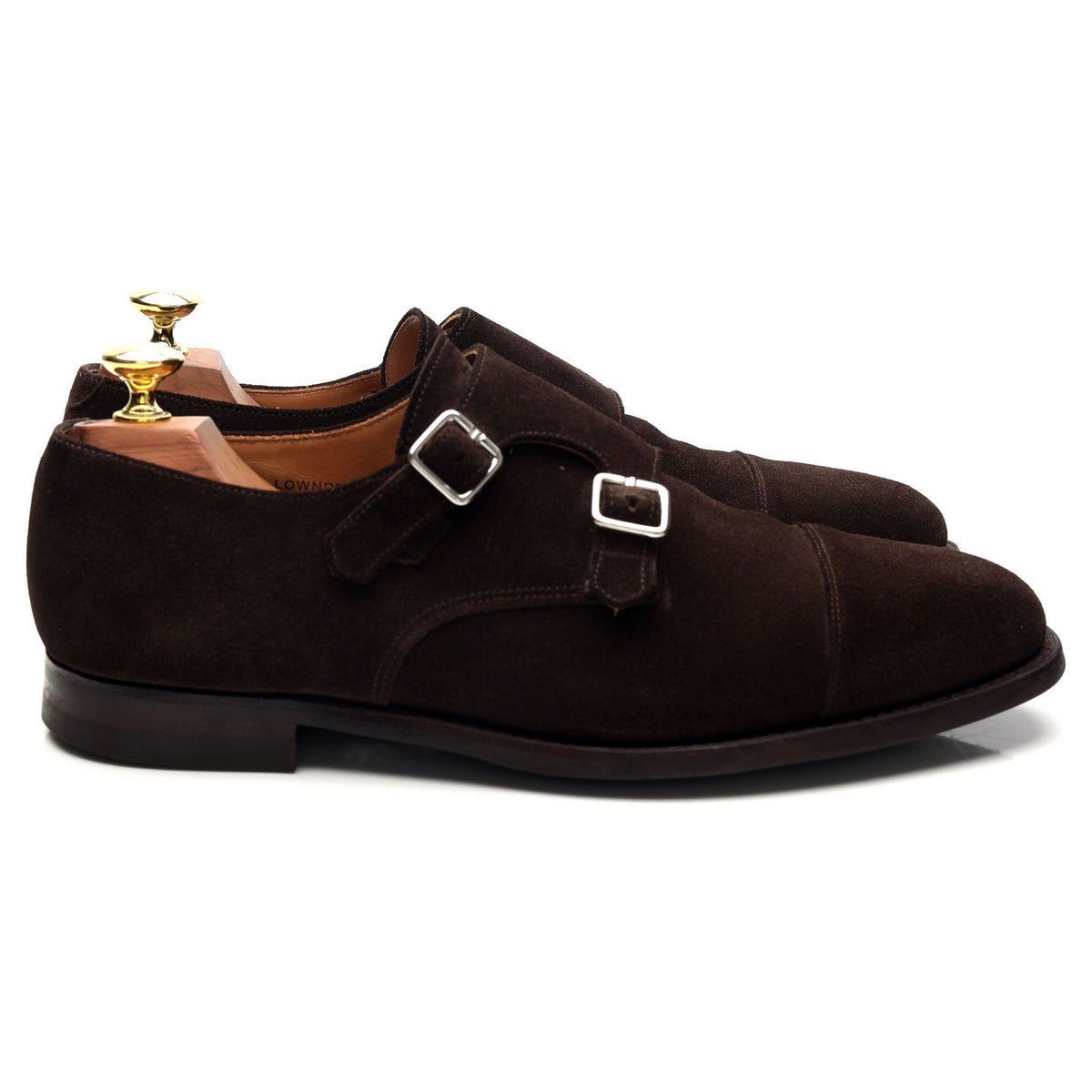 &#39;Lowndes 4&#39; Dark Brown Suede Double Monk Strap UK 7.5 E