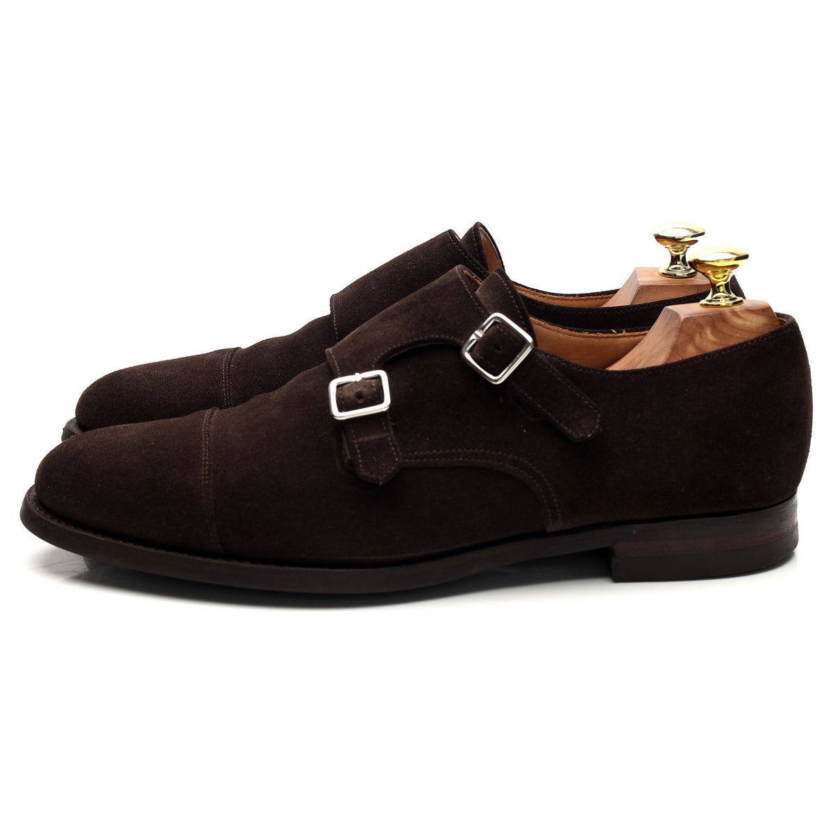 &#39;Lowndes 4&#39; Dark Brown Suede Double Monk Strap UK 7.5 E