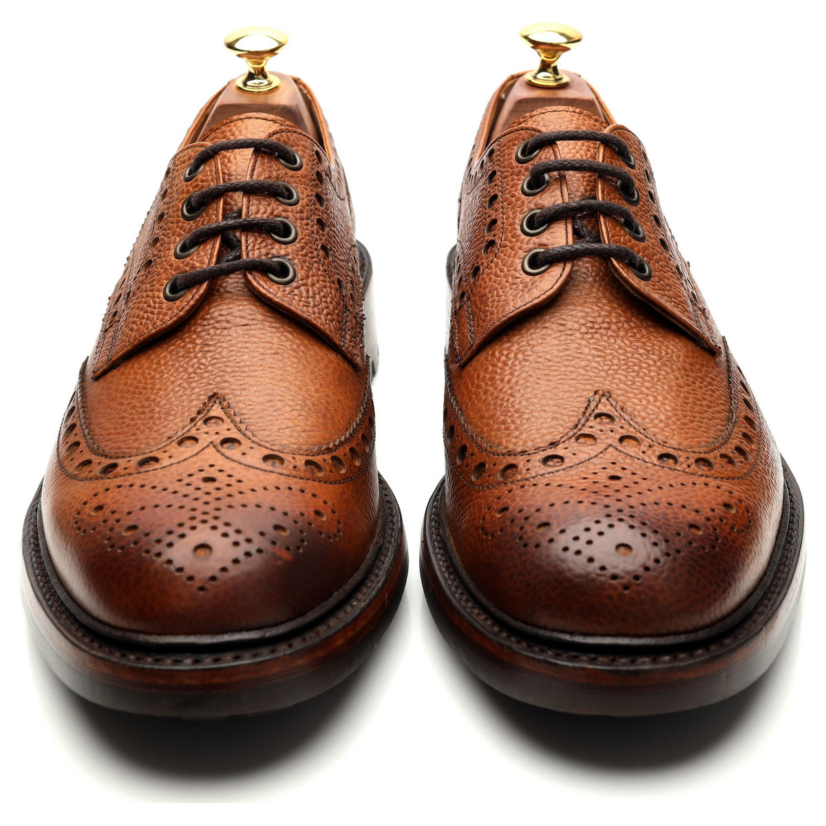 &#39;Avon&#39; Tan Brown Leather Derby Brogue UK 9 F