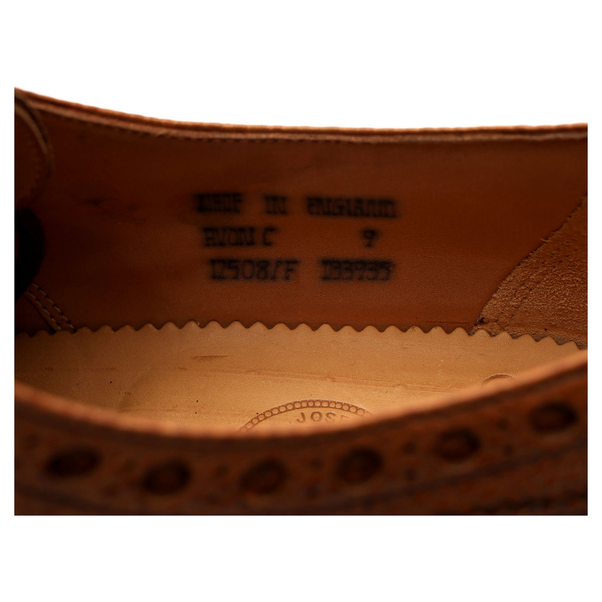 &#39;Avon&#39; Tan Brown Leather Derby Brogue UK 9 F