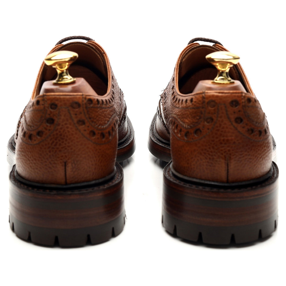 &#39;Avon&#39; Tan Brown Leather Derby Brogue UK 9 F