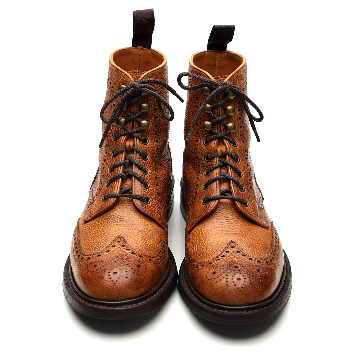 Women&#39;s &#39;Olivia&#39; Tan Brown Leather Brogue Boots UK 7 D