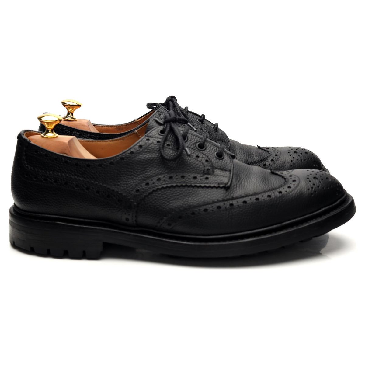 &#39;Ilkley&#39; Black Leather Derby Brogues UK 11