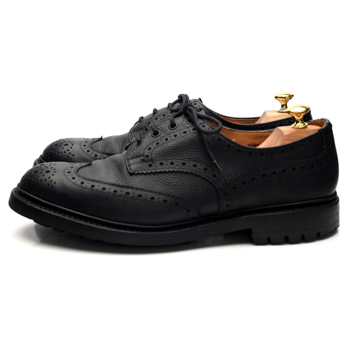 &#39;Ilkley&#39; Black Leather Derby Brogues UK 11