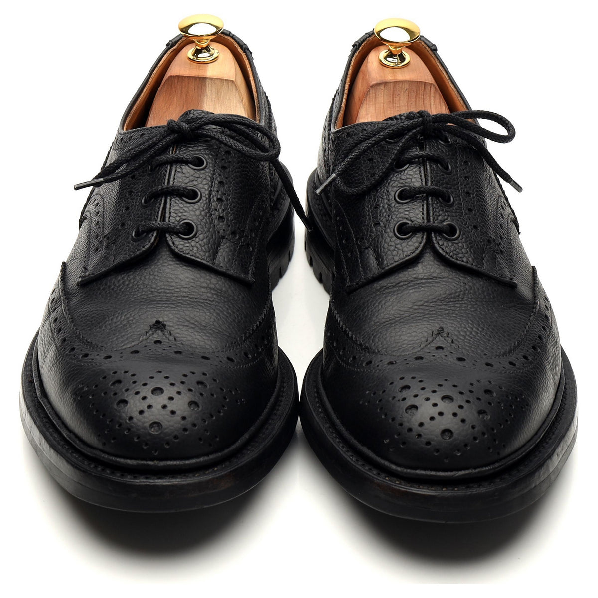 &#39;Ilkley&#39; Black Leather Derby Brogues UK 11