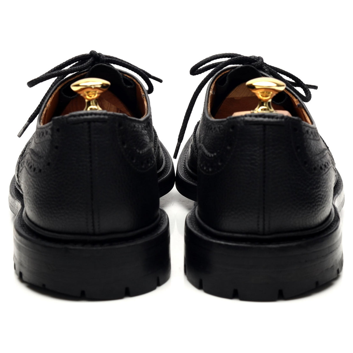 &#39;Ilkley&#39; Black Leather Derby Brogues UK 11