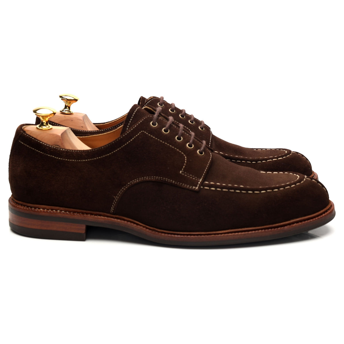 &#39;101601&#39; Dark Brown Suede Split Toe Derby UK 11 E