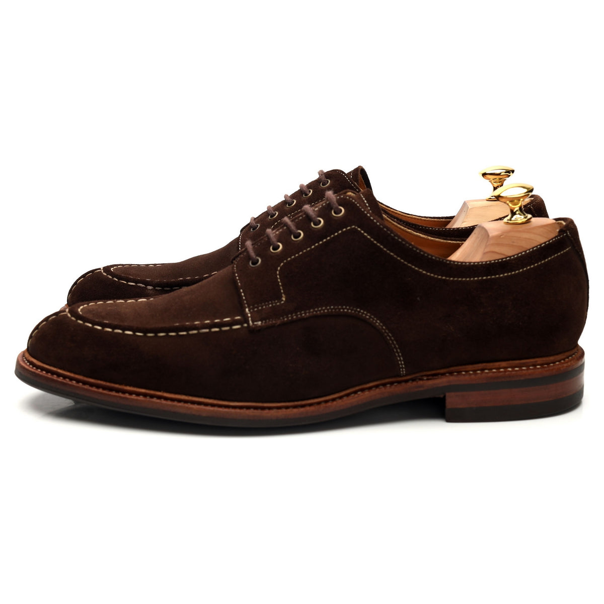 &#39;101601&#39; Dark Brown Suede Split Toe Derby UK 11 E