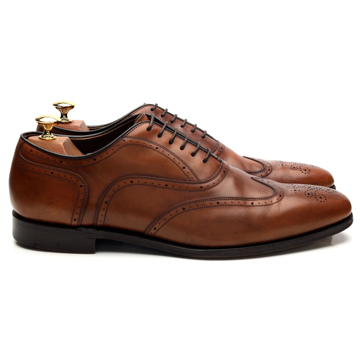 &#39;Tewkesbury&#39; Tan Brown Leather Oxford Brogues UK 9.5 F