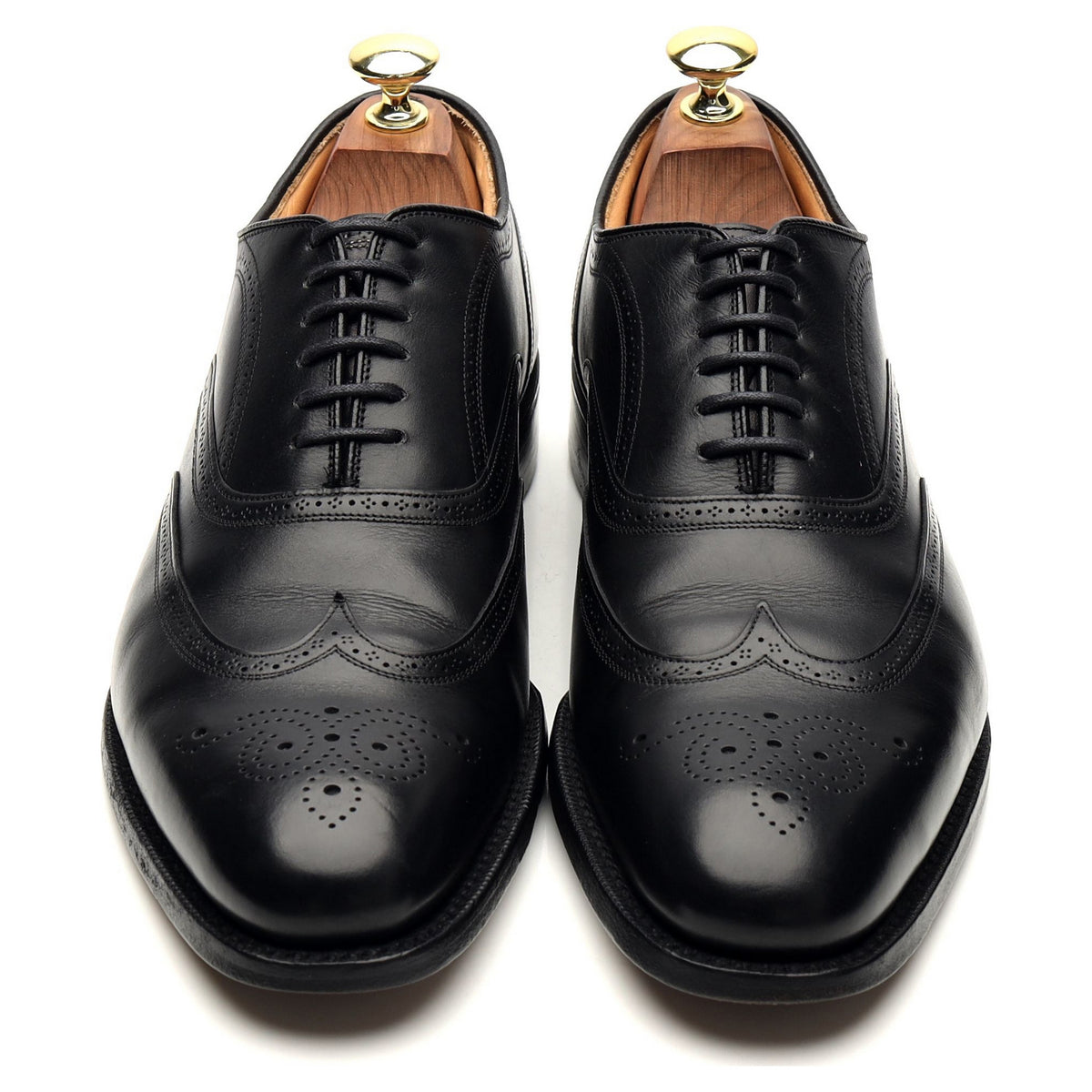 &#39;Longton&#39; Black Leather Oxford Brogue UK 7.5 F